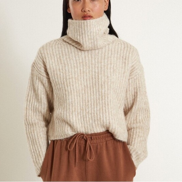 Thakoon Sweater Burgundy Red Cropped Ribbed Turtleneck Knit Sz M NWT - Picture 11 of 12